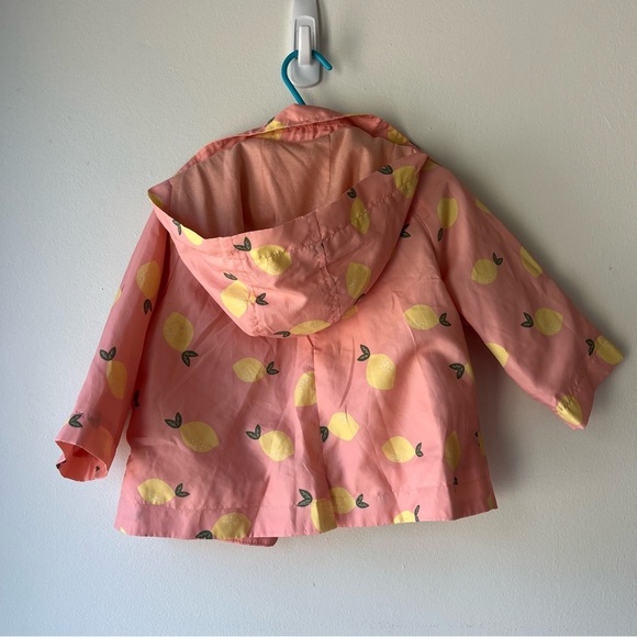 ๐ผ 5/$25 Rise Little Earthling Baby Girl Pink Lemon Fruit Print Rain Jacket 6-12M - Picture 15 of 15